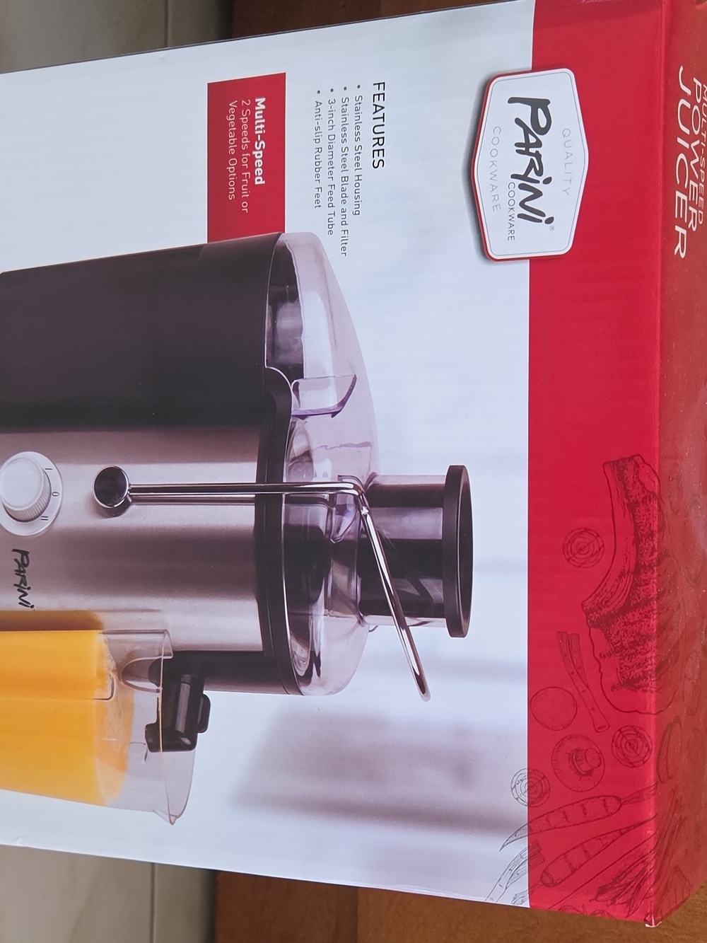 Parini Stainless Steel Juicer - Black and Silver Finish